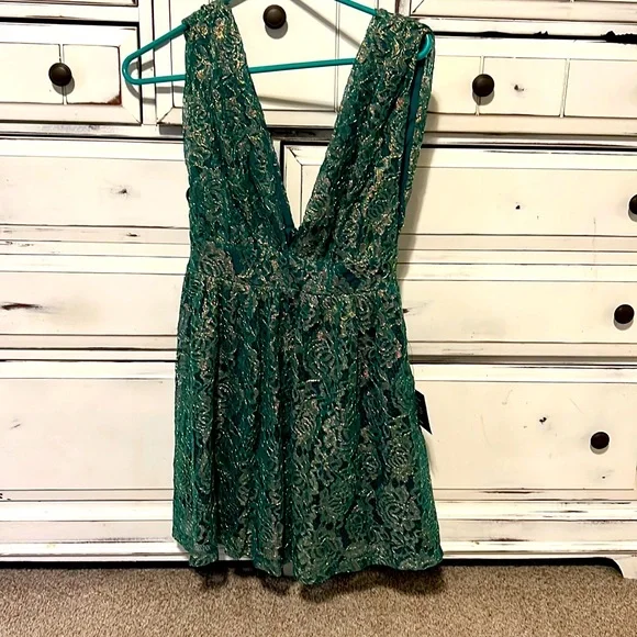 Lulus | Dresses | Small Green And Gold Dress Bnwt | Poshmark